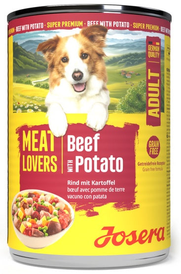 Josera Pies Meat Lovers Menu Wołowina z ziemniakami puszka 400g