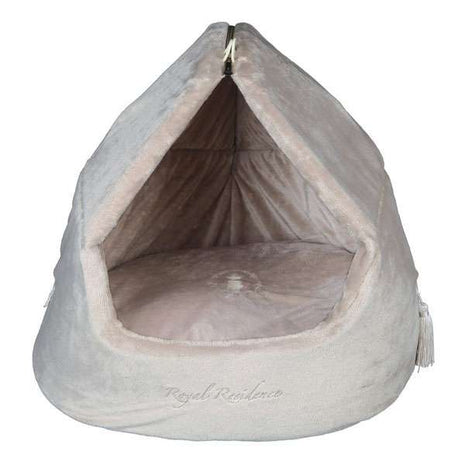 Trixie Hundekönig Kuschelhöhle und Bett - Beige, 50x45x48 cm