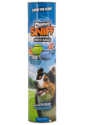 Chuckit! Sniff Fetch Ball Bacon & Peanut Butter M 4-pack