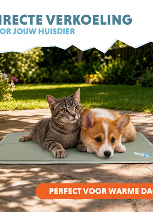 Coolpets Gel Cooling Mat Olijfgroen