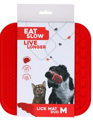 Eat Slow Live Longer Lick Mat Duo M Rood