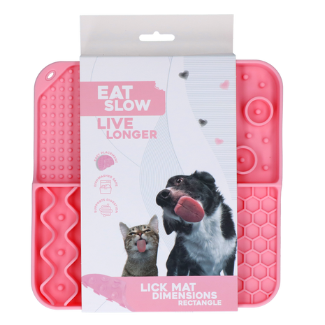 Eat Slow Live Longer Lick Mat Dimensions Rectangle Roze