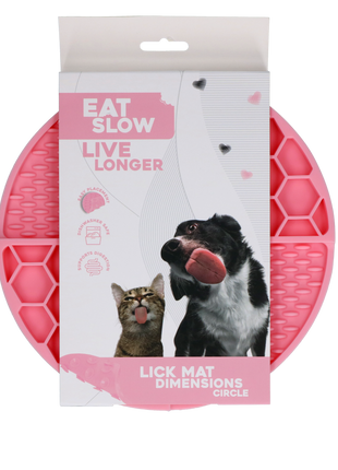 Eat Slow Live Longer Lick Mat Dimensions Circle Roze
