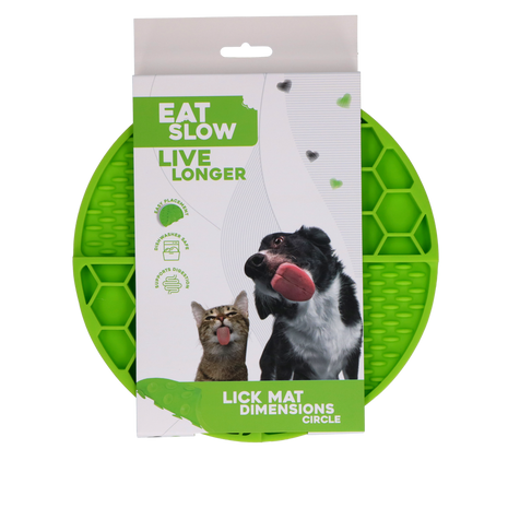 Eat Slow Live Longer Lick Mat Dimensions Circle Groen