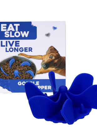 Eat Slow Live Longer Gobble Stopper Blauw