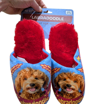 Merkloos Pantoffel Labradoodle Lila / Rood