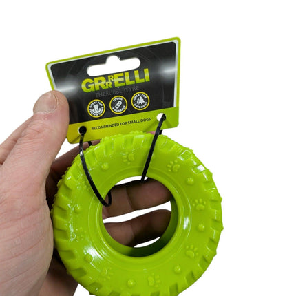 Happy Pet Grrrelli Tyre Groen - Leuke autoband hondenspeelgoed