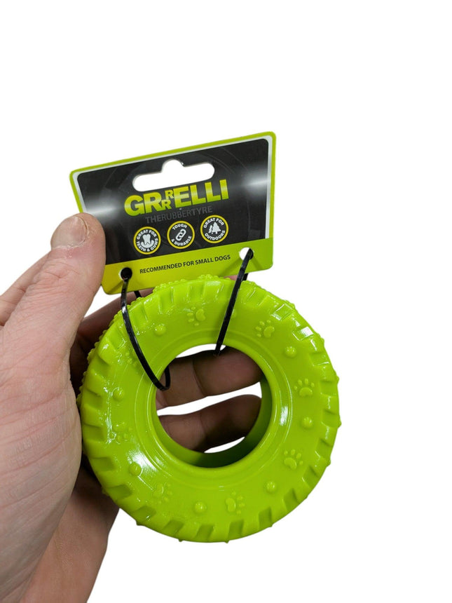 Happy Pet Grrrelli Tyre Groen - Leuke autoband hondenspeelgoed