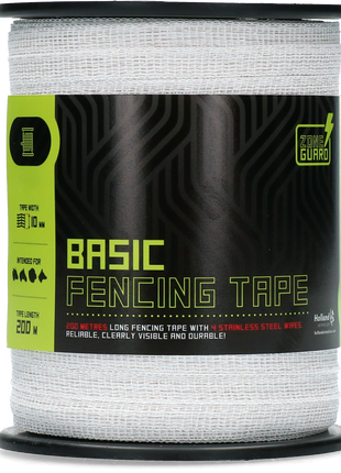 ZoneGuard 10 mm Basic afrasteringslint wit 200 m